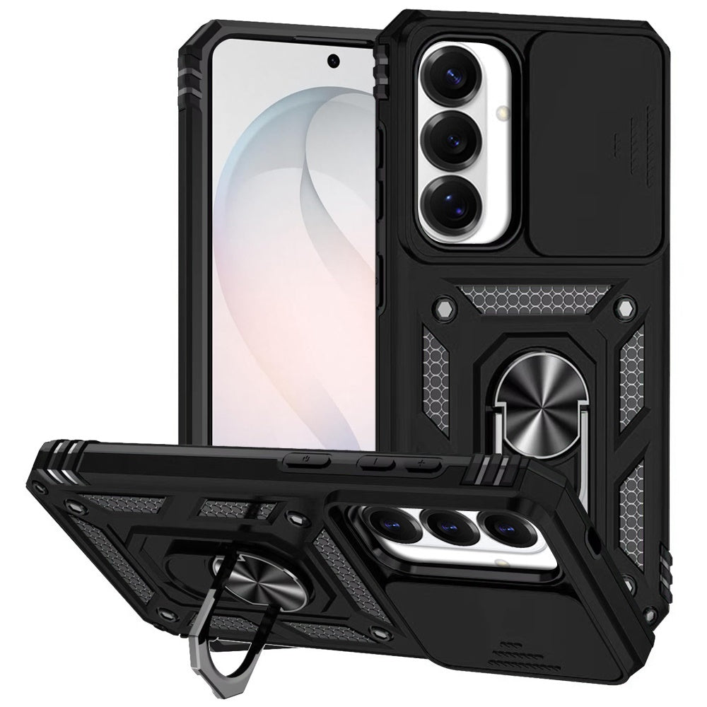 Phone Case for Samsung Galaxy S26 FE /S26 Fan Edition Shockproof Magnetic Ring Stand Camera Guard Rugged Grip Anti Slip Heavy Duty Hybrid Armor Durable Matte Cover