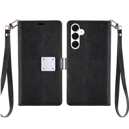 For Apple iPhone 17E /16E Wallet Cases PU Leather with Credit Card /ID /Cash Holder Slot Dual Flip Book Pouch, Stand and Strap Case Cover