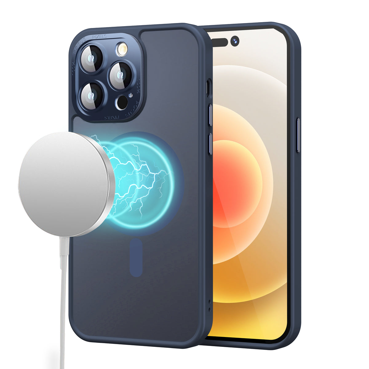 For Samsung Galaxy S26 Ultra Complete Protection HQ Matte Translucent Hybrid Shockproof w/ Camera Protector Compatible with MagSafe Case Cover Blue