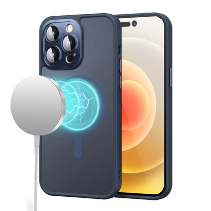 For Samsung Galaxy S26 Ultra Complete Protection HQ Matte Translucent Hybrid Shockproof w/ Camera Protector Compatible with MagSafe Case Cover Blue