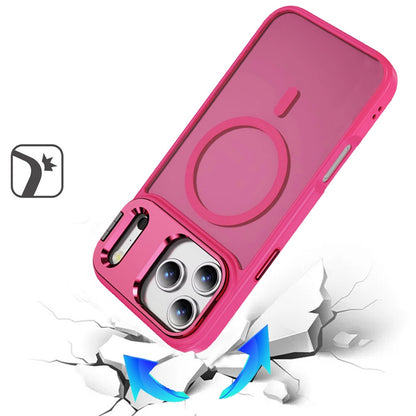 Phone Case for Apple iPhone 18 Pro Metallic Magnetic Camera Stand Shockproof Hybrid Grip Camera Lens Protection Kickstand Rugged Durable Armor Cover