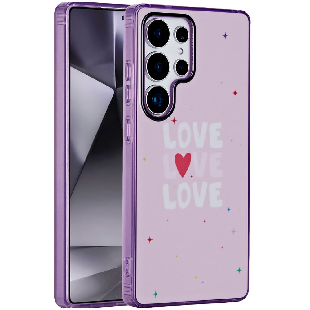 For Samsung Galaxy S24 Ultra Fashion Layer Design Slim IMD TPU Protective, Shockproof Hybrid Stylish Durable Hard PC Case Cover