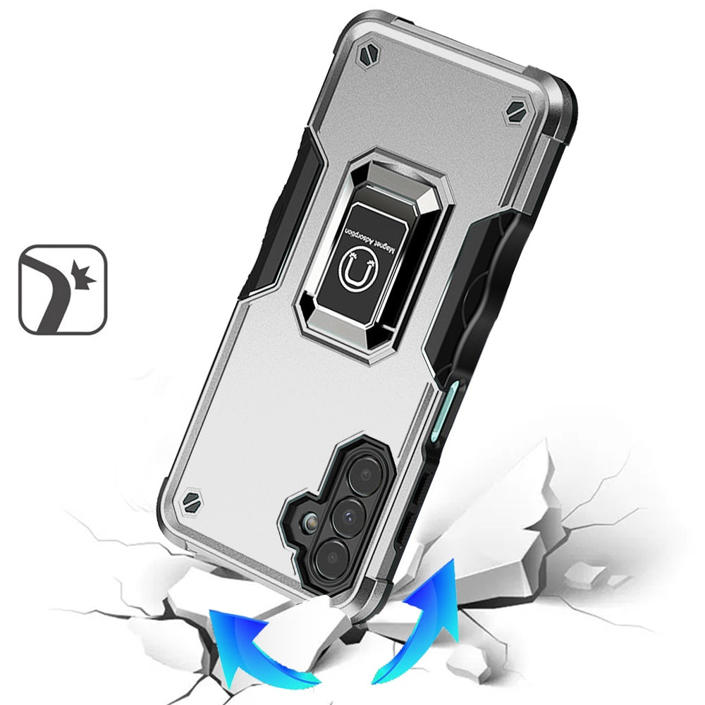 Hybrid Stand Magnetic Ring Holder Kickstand Heavy Duty Rugged Drop Silicone & Hard PC Shockproof