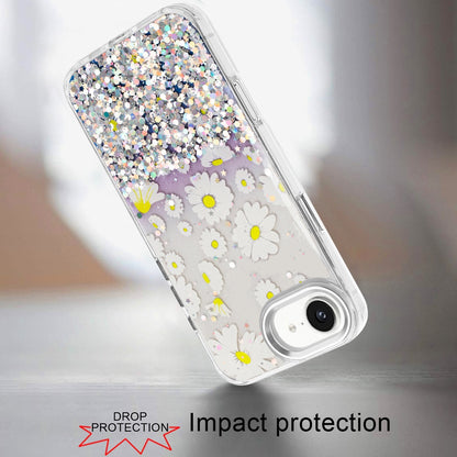 For Apple iPhone 17E /16E Fashion Beautiful Epoxy Design Hybrid Fashion Stylish TPU Protective, Shockproof Hybrid PC Case Cover Yellow Daisy Flower