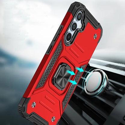 For Samsung Galaxy S25+ /S25 Plus /S24+ Plus Armor Hybrid Magnetic Stand with Ring Holder Kickstand Shockproof Heavy-Duty Durable Rugged TPU Dual Layer Case Cover