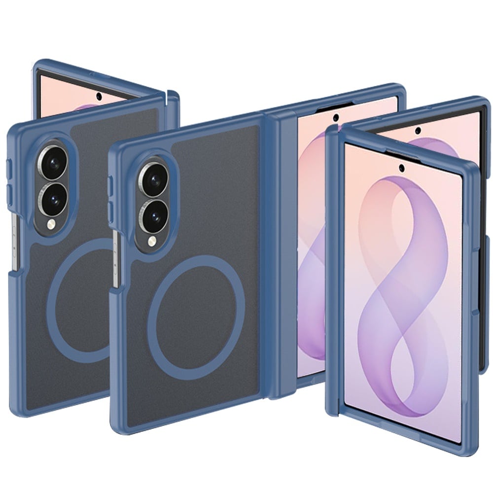 Phone Case for Samsung Galaxy Z Fold 8 Premium Matte Magnetic Foldable Hybrid Central Axis Hinge Protection Shock Absorbing TPU Slim Fit Hard PC Cover