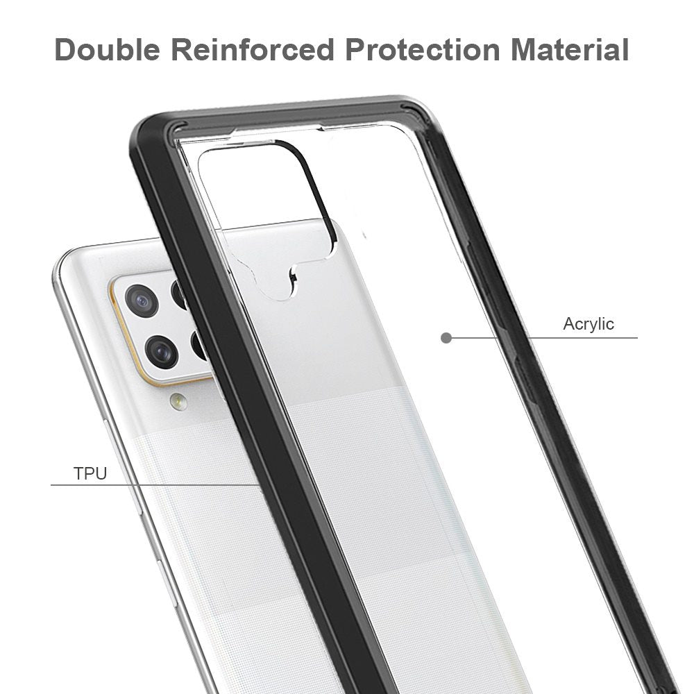 For Google Pixel 10 Pro XL Hybrid Slim Crystal Clear, Shock-Absorption Durable Bumper TPU + Hard PC Back, Transparent Design Case Cover Black