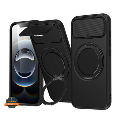 Phone Case Cover for Apple iPhone 17E /iPhone 16E Heavy Duty Shockproof Protective with Magnetic Ring Stand & Camera Protector Slim Rugged Durable Grip Armor Cover