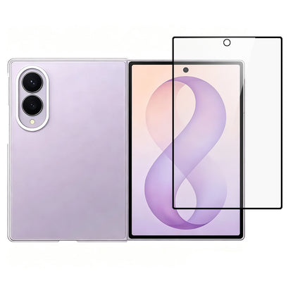 Screen Protector for Samsung Galaxy Z Fold 8 Premium Tempered Glass 9H Full Coverage HD Transparent Black Edged Shatter Bubble Free Resistant Durable Black