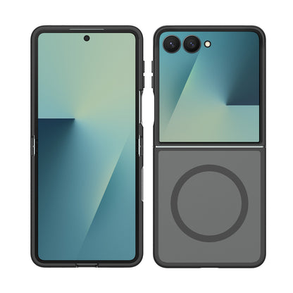 Phone Case for Samsung Galaxy Z Flip 8 Magnetic Matte Hybrid Shockproof Smooth Grip Durable Camera Protection Anti-Slip Soft Touch TPU Armor Cover Black