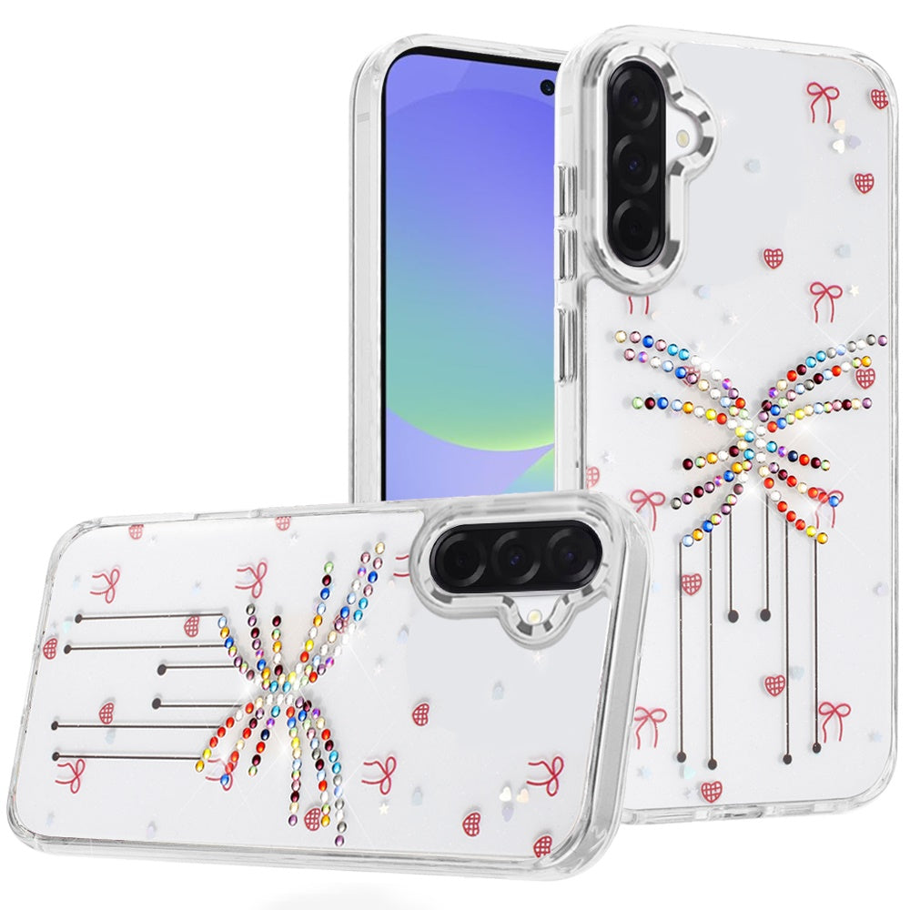 Phone Case for Samsung Galaxy A56 / A36 Butterfly Resin Epoxy Diamond Bling Metal Edge Shockproof Hybrid Luxury Protective Durable Stylish Fashion Grip Cover Rose Gold