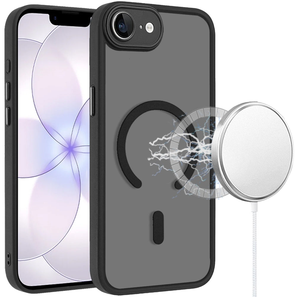 Phone Case for Apple iPhone 17E /16E/SE4 Matte Frosted Magnetic Hybrid Hard PC Soft TPU Camera Protection Slim Shock Absorbing Anti Fingerprint Cover