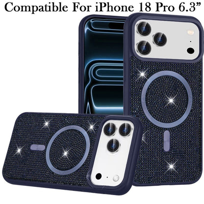 Magnetic Bling Diamond Sparkle Hybrid Shockproof Rugged Grip Durable Protection Anti-Slip Armor Design