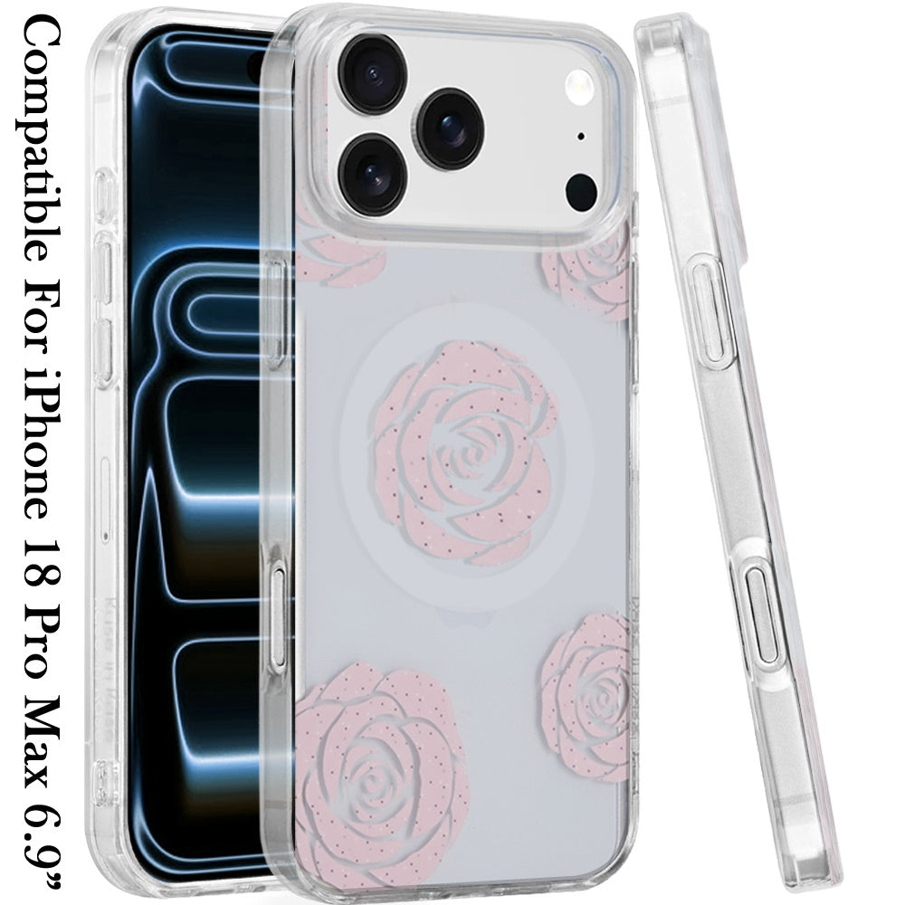 Phone Case for Apple iPhone 18 Pro Max/ iPhone 17 Pro Max Stylish Design Shockproof Magnetic Magsafe Compatible TPU IMD Print Rugged Grip Drop Protection Slim Fashion Cover