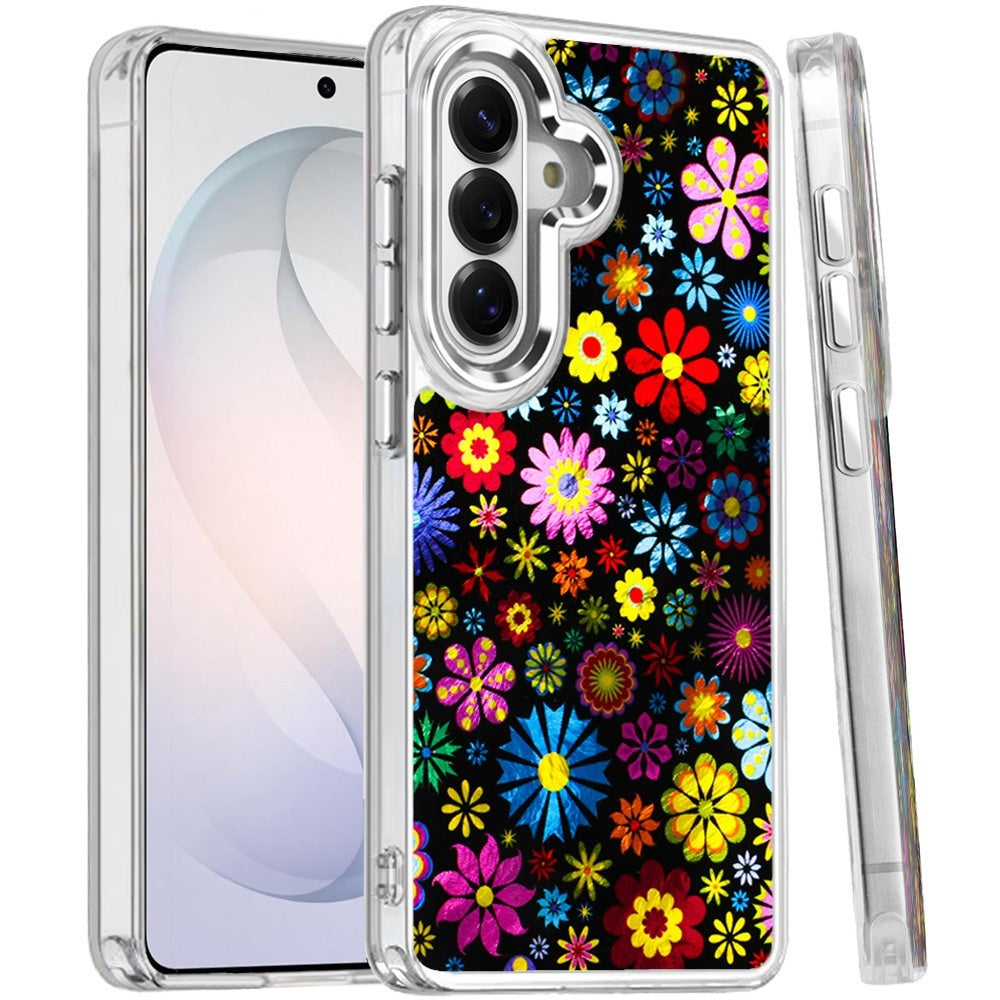 Phone Case for Samsung Galaxy S26 FE /Fan Edition Luxury Glitter Epoxy Design Chrome Metallic Edge Shockproof Protective Stylish Fashion Durable Slim Premium Finish Cover