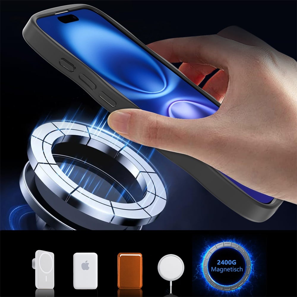 For Apple iPhone 17 Air (6.6") Grip Hand Magnetic Hybrid Case Shockproof Protection Matte Skin Rubber TPU + PC Case Cover