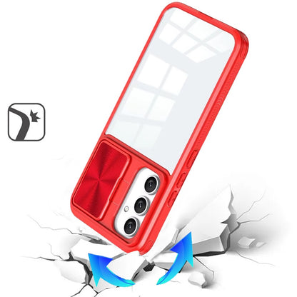 For Samsung Galaxy A36 Hybrid Cases with Sliding Camera Cover Transparent Shockproof Bumper TPU Protective Case Cover