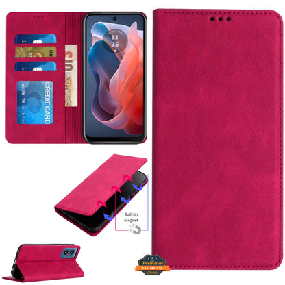 For Samsung Galaxy S25 EDGE Wallet Pouch with Credit Card Holder Flip, Magnetic Closure Vegan Leather and Stand Protector