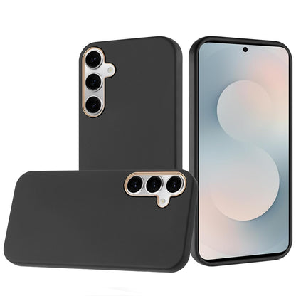 For Samsung Galaxy S25 FE /S25 Fan Edition Slim Classic Hybrid Around Rubber Gummy Gel Slick Hard PC Silicone TPU Chromed Button Case Cover Dark Blue