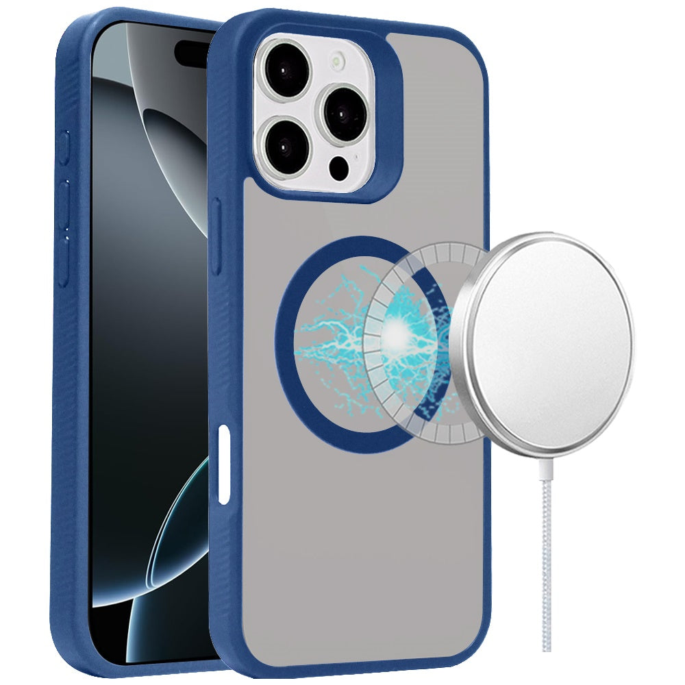 For Apple iPhone 16 Pro (6.3") Magnetic Case Hybrid Compatible with MagSafe TPU Slim Fit Shockproof Matte Hard Back Protective Case Cover