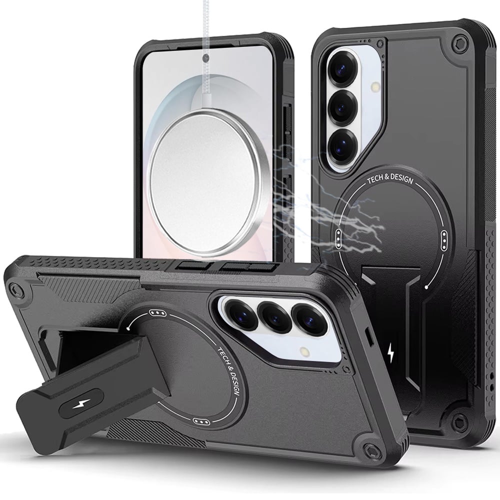 Phone Case for Samsung Galaxy S26 FE /S26 Fan Edition Magnetic Kickstand Rugged Shockproof Armor Grip Anti Slip Heavy Duty Protective Matte Stand Hybrid Cover