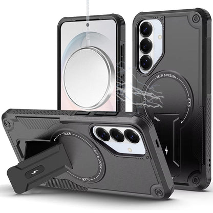 Phone Case for Samsung Galaxy S26 FE /S26 Fan Edition Magnetic Kickstand Rugged Shockproof Armor Grip Anti Slip Heavy Duty Protective Matte Stand Hybrid Cover