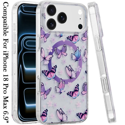 Phone Case for Apple iPhone 18 Pro Max/ iPhone 17 Pro Max Stylish Design Shockproof Magnetic Magsafe Compatible TPU IMD Print Rugged Grip Drop Protection Slim Fashion Cover