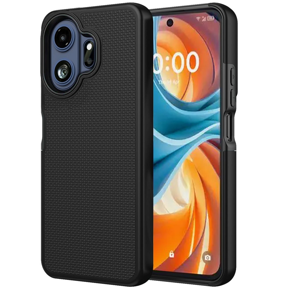 Phone Case for TCL 70 Pro Textured Dotted Hybrid Dual Layers Rugged TPU Shock Absorbing Reinforced Bumper Non Slip Grip Cover