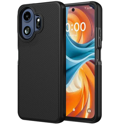 Phone Case for TCL 70 Pro Textured Dotted Hybrid Dual Layers Rugged TPU Shock Absorbing Reinforced Bumper Non Slip Grip Cover