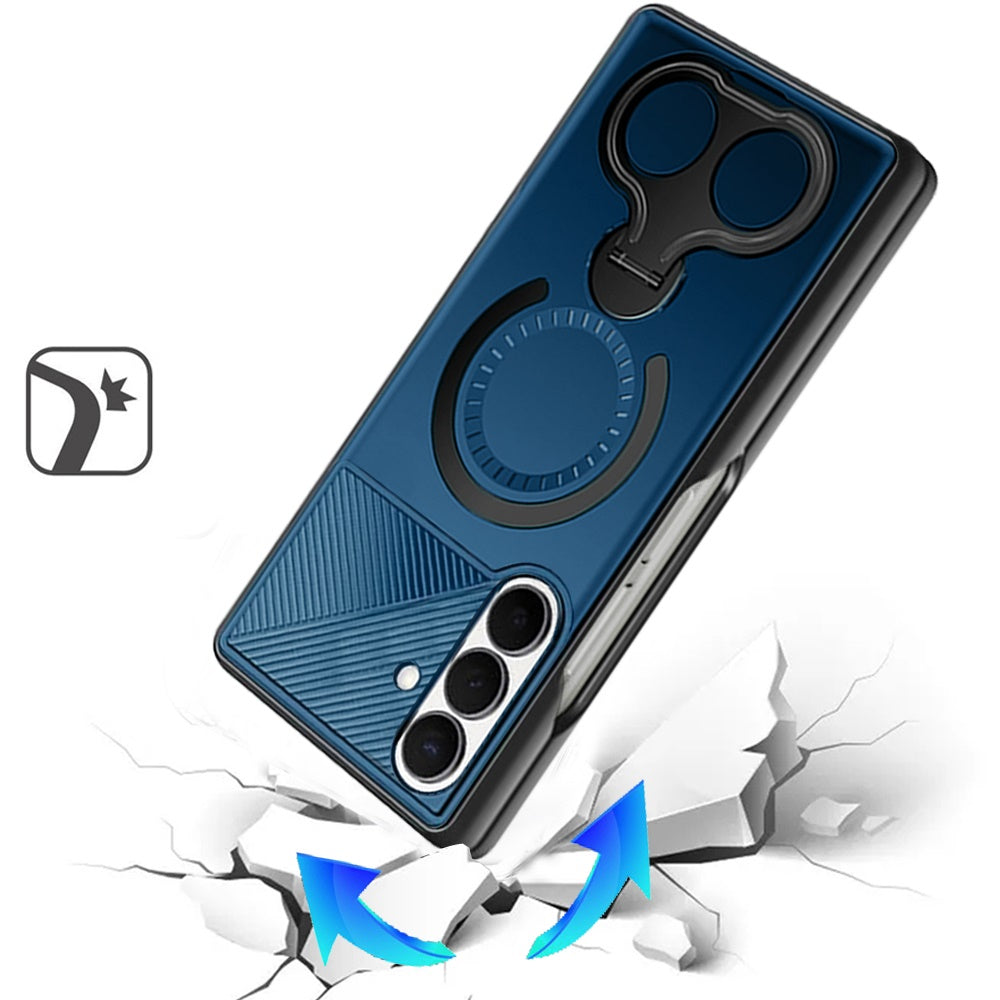 Phone Case for Samsung Galaxy Z Fold 8 Ultra Magnetic 2 Ring Stand Car Mount Friendly Shockproof Rugged Grip Armor Dual Ring Kickstand Heavy Duty Hybrid Cover