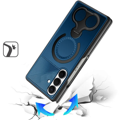 Phone Case for Samsung Galaxy Z Fold 8 Ultra Magnetic 2 Ring Stand Car Mount Friendly Shockproof Rugged Grip Armor Dual Ring Kickstand Heavy Duty Hybrid Cover