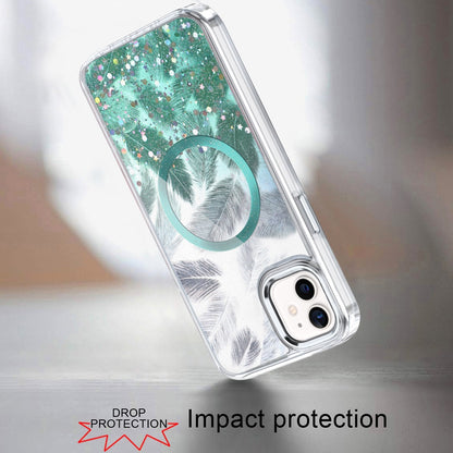For Apple iPhone 14 Plus Epoxy Glitter Shimmer Fashion Case with Magnetic Magsafe Compatible Hybrid Sparkling Slim Protective Case Cover