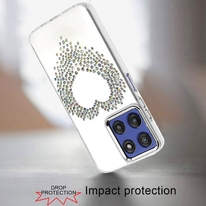 For Motorola Moto G Stylus 5G 2026 /2025 Angel Hearts Bling Glitter Diamond Hybrid TPU Cover, Colorful Frame Shockproof Protective Back Case Cover