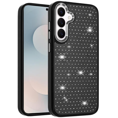 For Samsung Galaxy S26+ / S26 Plus Bling Diamond Metallic, Full Sparkle Chrome Edged Hybrid Protective Shockproof Case Cover