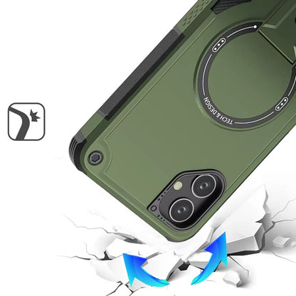 Phone Case for Samsung Galaxy A08 4G, A07 5G, A07 4G Magnetic Kickstand Rugged Shockproof Armor Grip Anti Slip Heavy Duty Protective Matte Stand Hybrid Cover