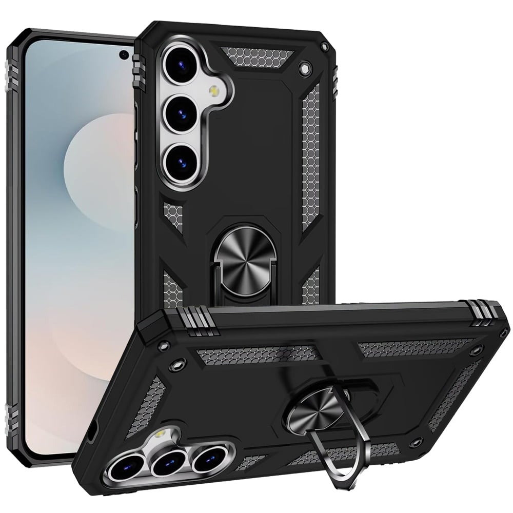 Phone Case for Samsung Galaxy S26 FE /Fan Edition Rotatable Ring Stand Shockproof Hybrid Armor Anti Slip Heavy Duty Fit Magnetic Car Mount Durable Grip Cover