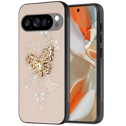 For Google Pixel 10 Pro XL Diamonds 3D Fashion Bling Sparkly Glitter Ornaments Engraving Hybrid with Ring Stand Case Cover