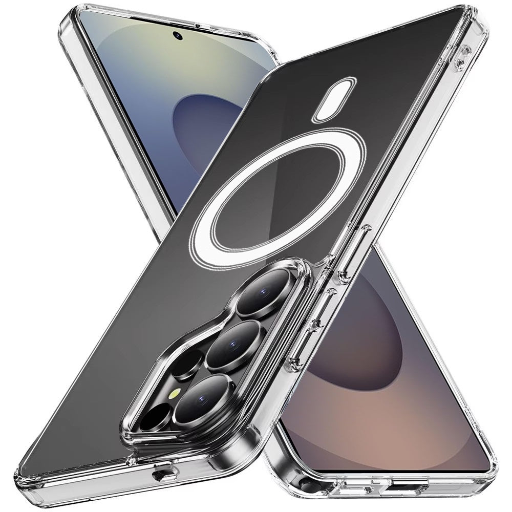 For Samsung Galaxy S26 Ultra Clear Magnetic Case with Built-in Magnets Compatible with MagSafe Slim Soft TPU Bumper Case Cover Transparent