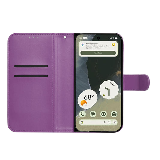 Phone Case for Google Pixel 11 Pro Fold Leather Wallet Folio Credit Card Holder with Magnetic Closure Wrist Strap Classic Flip Design Storage Slots Cover Purple