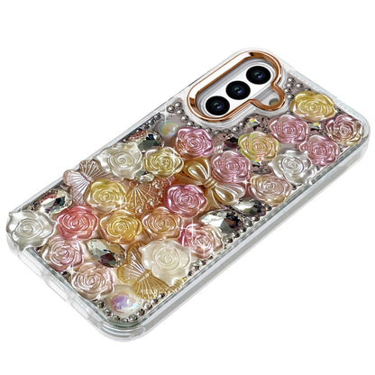 Phone Case for Samsung Galaxy S26 FE /S26 Fan Edition 3D Flower Bling Rhinestone Glitter Cute Stylish Shockproof Protective Decorative Luxury Grip Stones Ornaments Cover