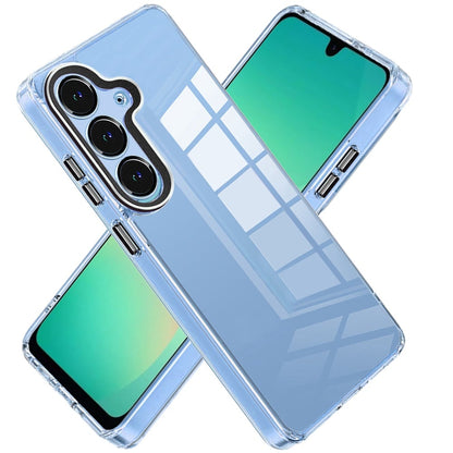Phone Case for Samsung Galaxy A27 Transparent Clear Hybrid Metal Button Camera Guard Shockproof Gummy TPU Slim Protective Grip Cover Black