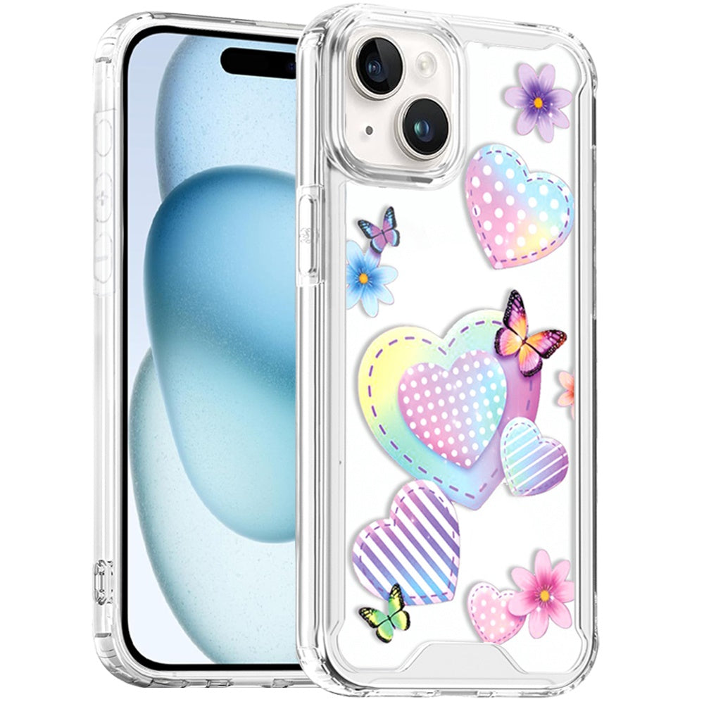 For iPhone 15 (6.1") Beautiful TPU Design, Slim Shockproof Soft Cover for Women and Girls, Stylish Protective Case Cover