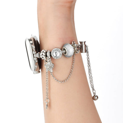 Watch Band Beaded Stretch Bracelet Charm Jewel Fashion Elastic Strap Decorative Ornament