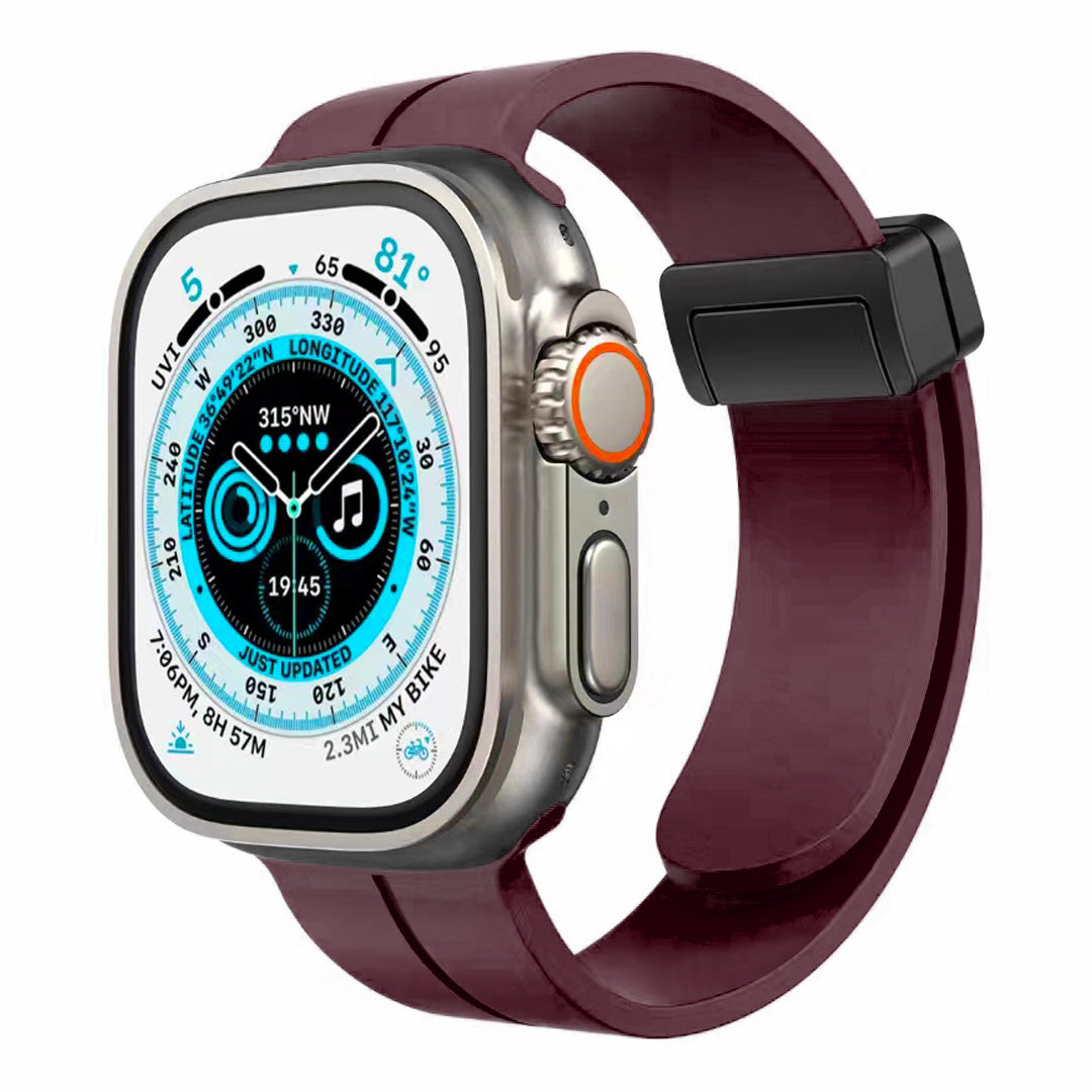 Watch Band for Apple Watch 42/44/45/46mm & Ultra 49mm, Series 4-10 & SE Premium Silicone Magnetic Buckle Adjustable Strap Secure Fit Flexible Soft Replacement