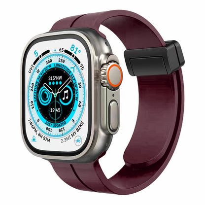 Watch Band for Apple Watch 42/44/45/46mm & Ultra 49mm, Series 4-10 & SE Premium Silicone Magnetic Buckle Adjustable Strap Secure Fit Flexible Soft Replacement