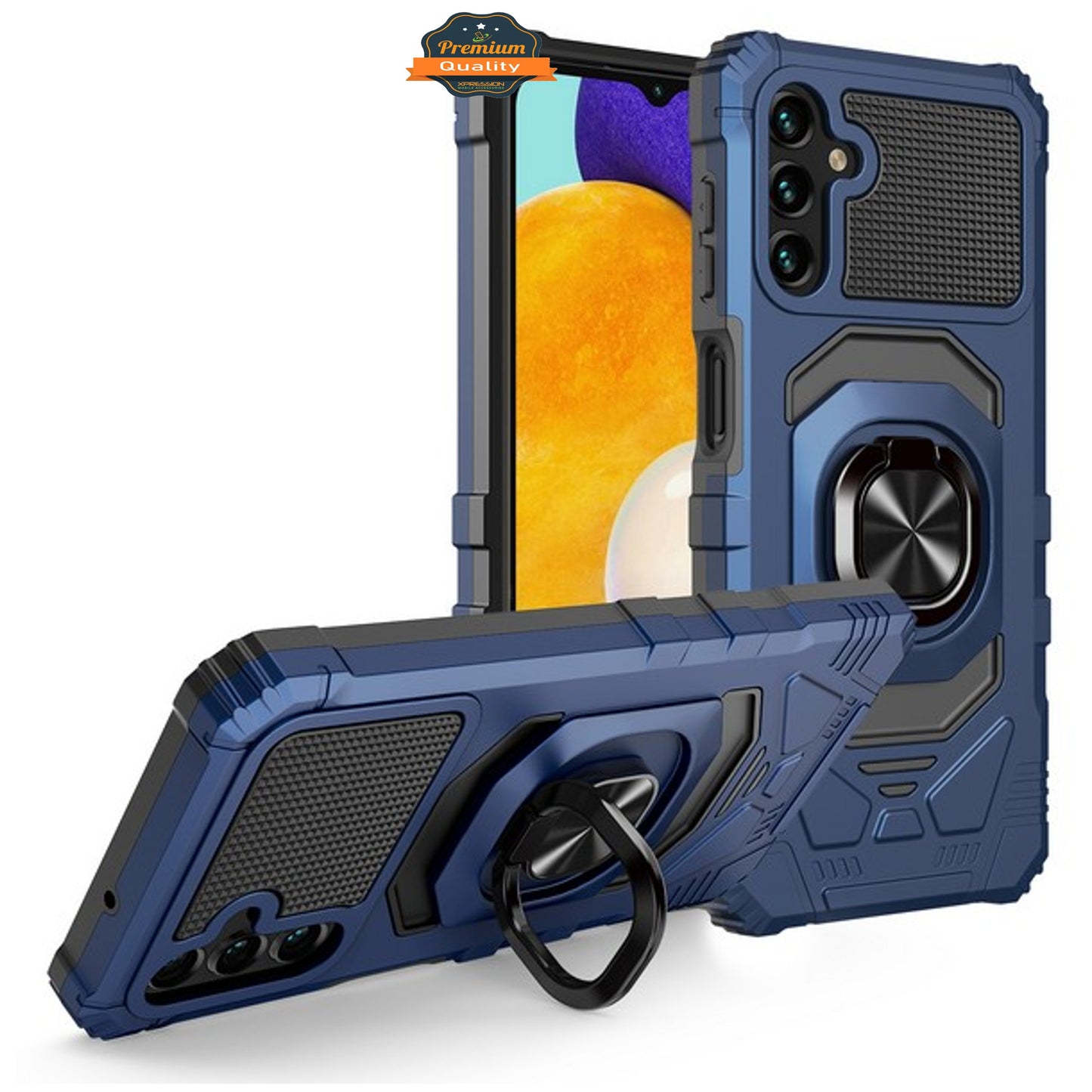For Samsung Galaxy A17 5G Hybrid Magnetic Car Mount Ring Kickstand Stand Holder Full-Body Armor Protective [Military Grade] Case Cover