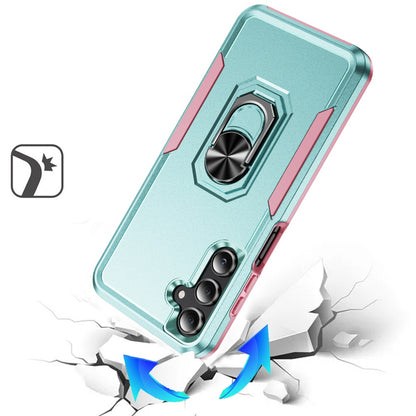 For Samsung Galaxy S25 Fan Edition /Galaxy S25 FE Hybrid Rugged Tough 2in1 Drop-Proof Protection Military Grade Armor with Metal Ring Stand Case Cover