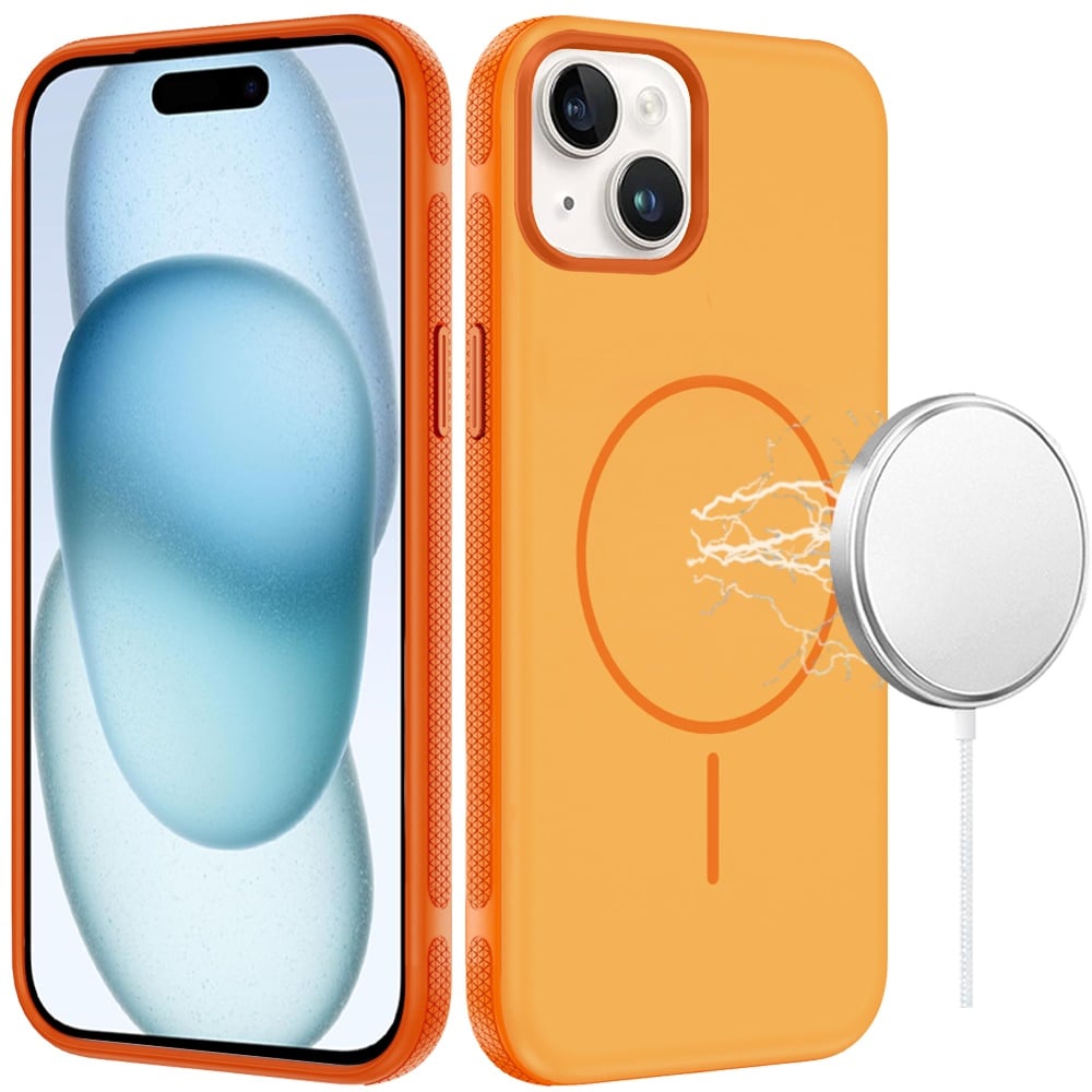 For iPhone 12 / iPhone 12 Pro (6.1") Super Magnetic Premium Edged Core Matte Thick Hybrid Drop Protection Shockproof Design Case Cover Cosmic Orange