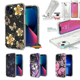 For Apple iPhone 15 Pro (6.1") Hybrid Trendy Image Patterns Design Transparent Hard Back Shockproof TPU Rubber  Phone Case Cover