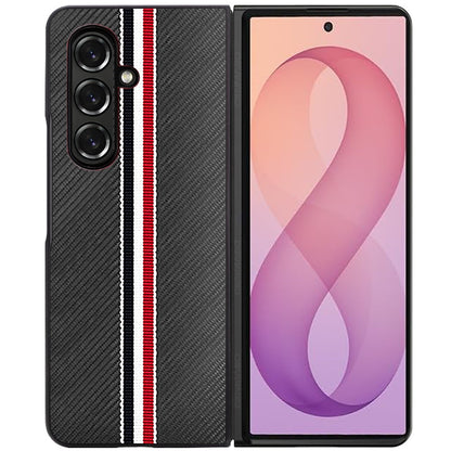 Phone Case for Samsung Galaxy Z Fold 8 Ultra Velvet Fabric Vegan PU Leather Slim Fit Hybrid Protective Shell Shockproof Design Cover Black